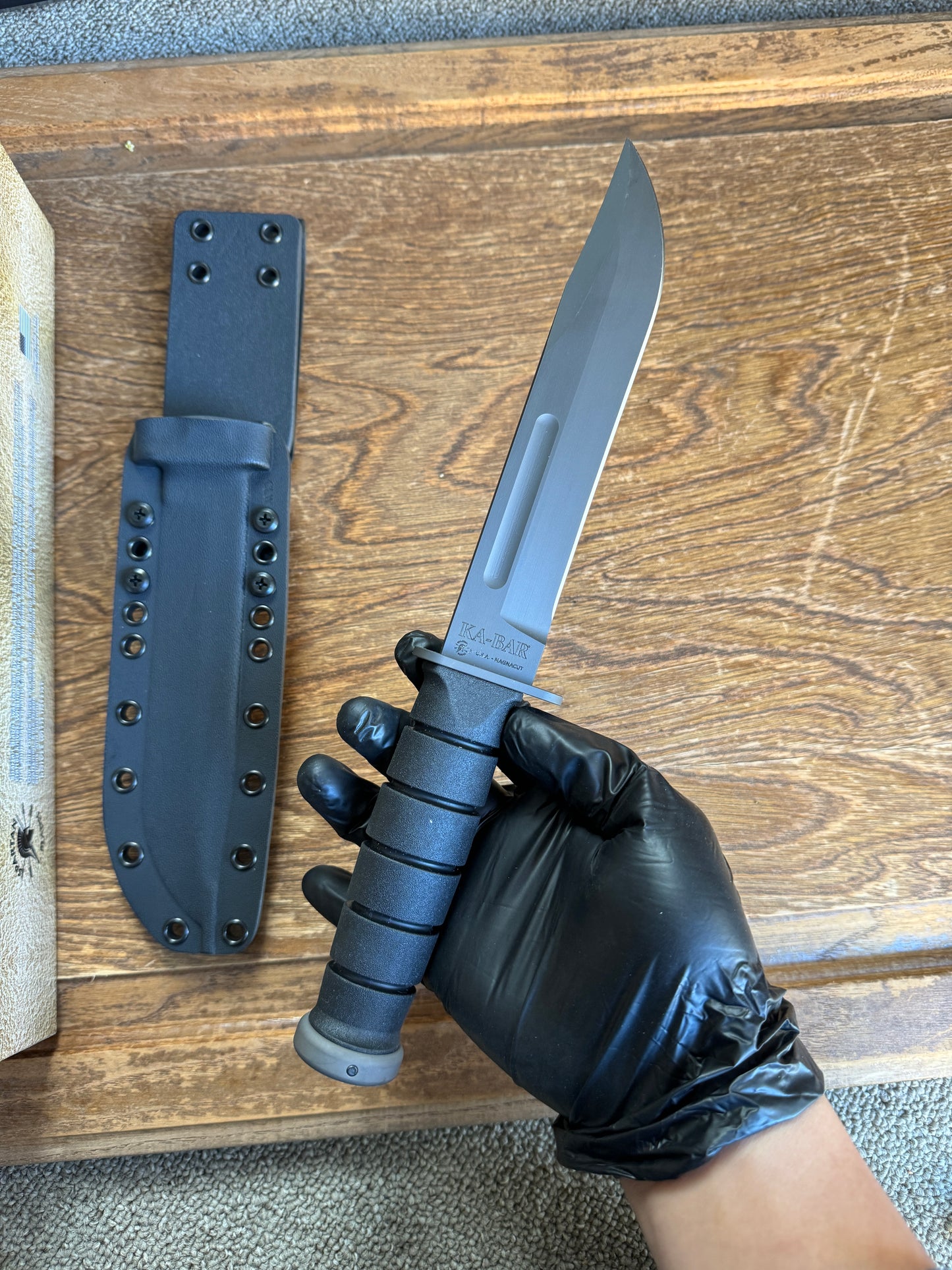 Spartan Blades KA-BAR Fixed Blade Knife 7" CPM-MagnaCut Black Kraton G Handles